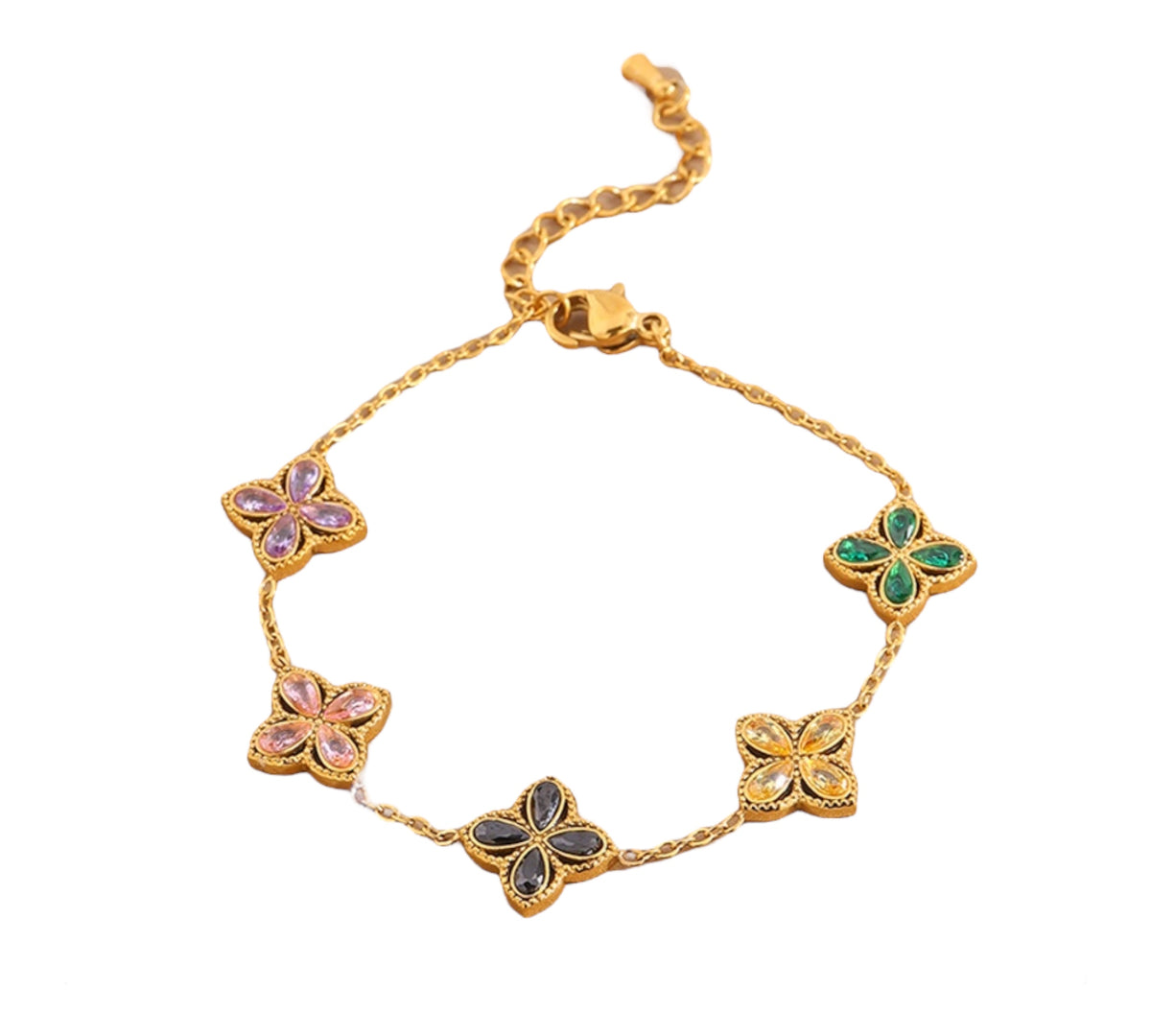 Armband | Bunte Blütenreihe