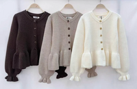 Vorbestellung |  Strickcardigan mit Volant  | verschiedene Farben