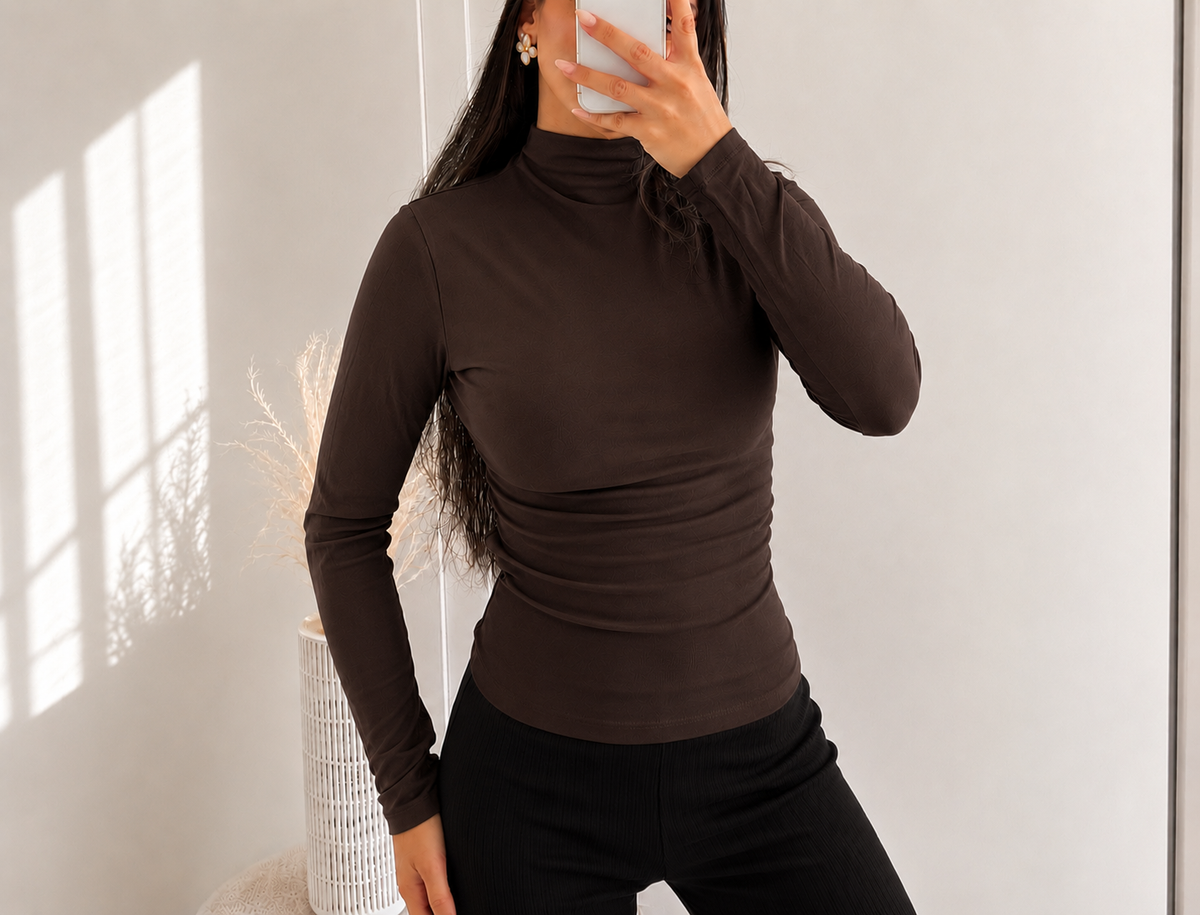 Basic Stretch  – Langarmshirt mit Rollkragen | Verschiedene Farben