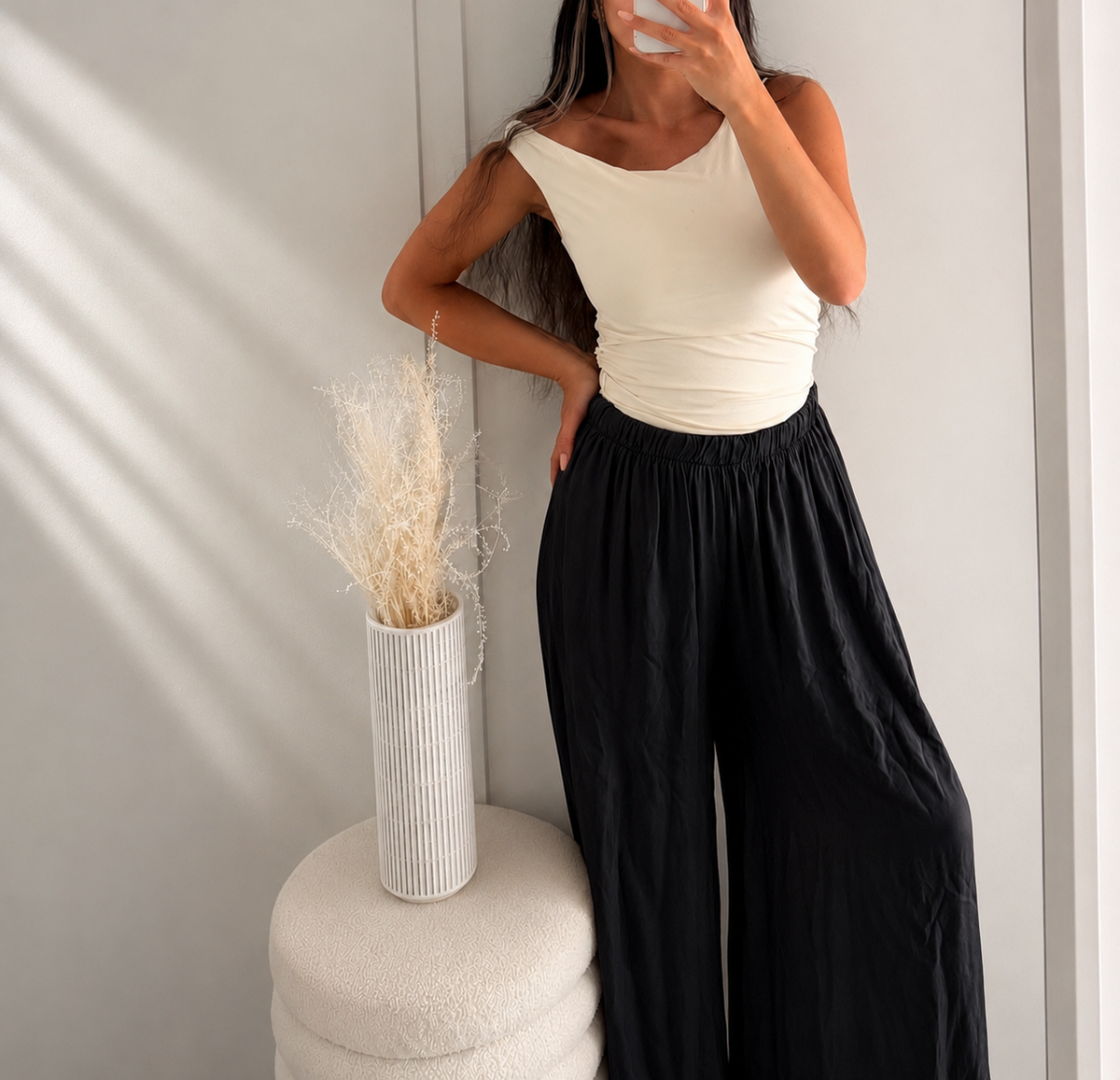 Lyocell Palazzohose | Schwarz
