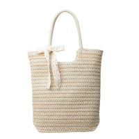Stroh-Shopper mit Schleife | Creme