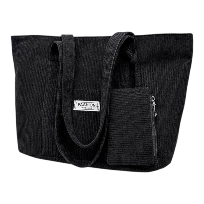 Cord Shopper Tasche | Schwarz
