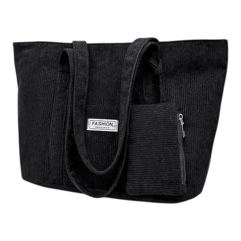 Cord Shopper Tasche | Schwarz