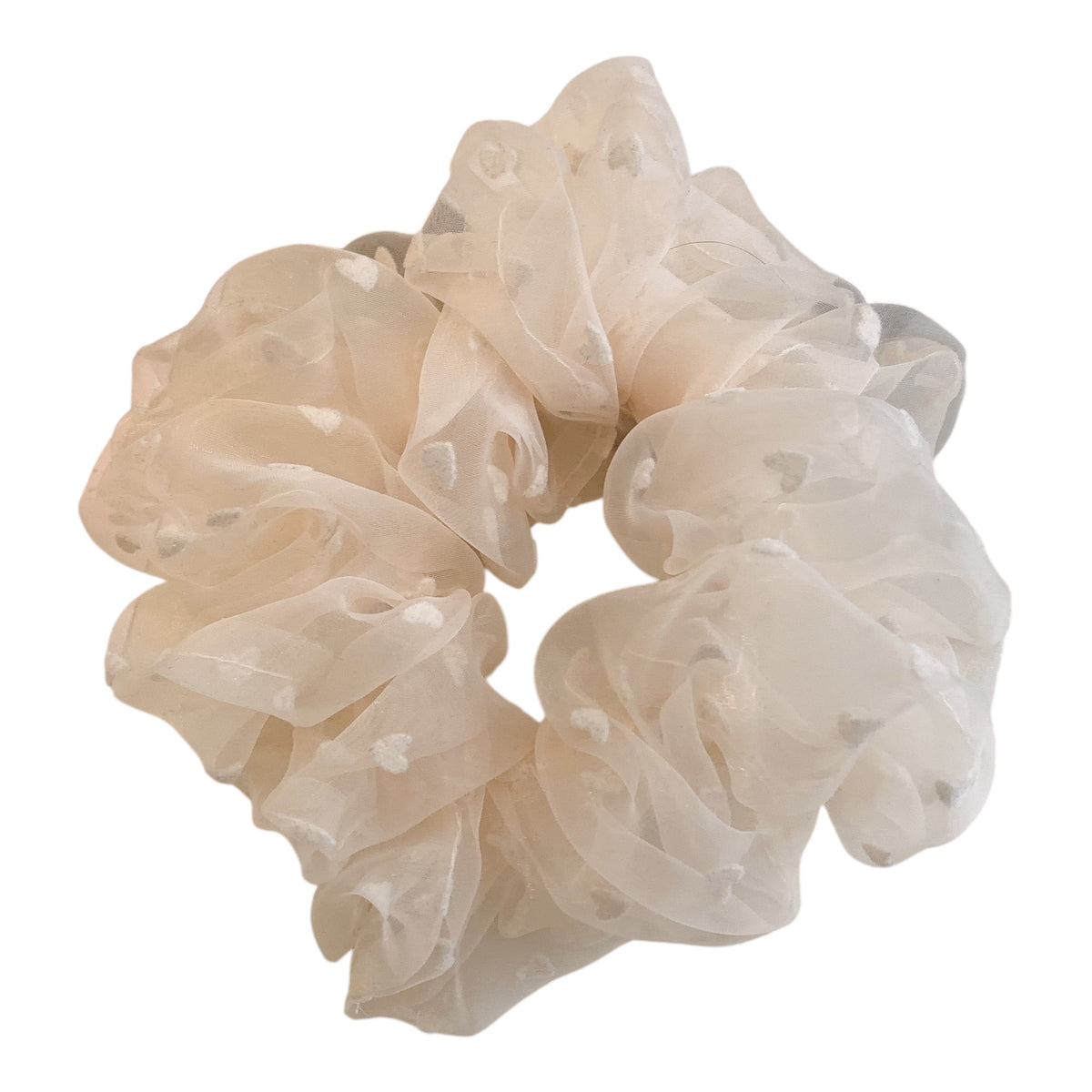 Transparenter Herzchen Scrunchie | Weiß