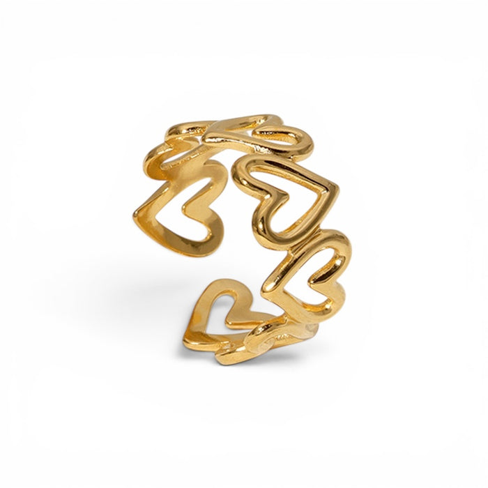 Verstellbarer Ring - Herzring im Cut-Design
