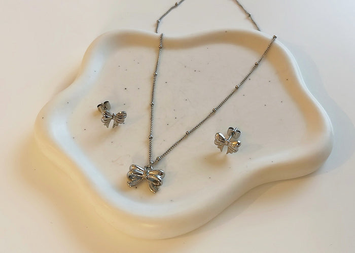 Schleifenohrringe Silber