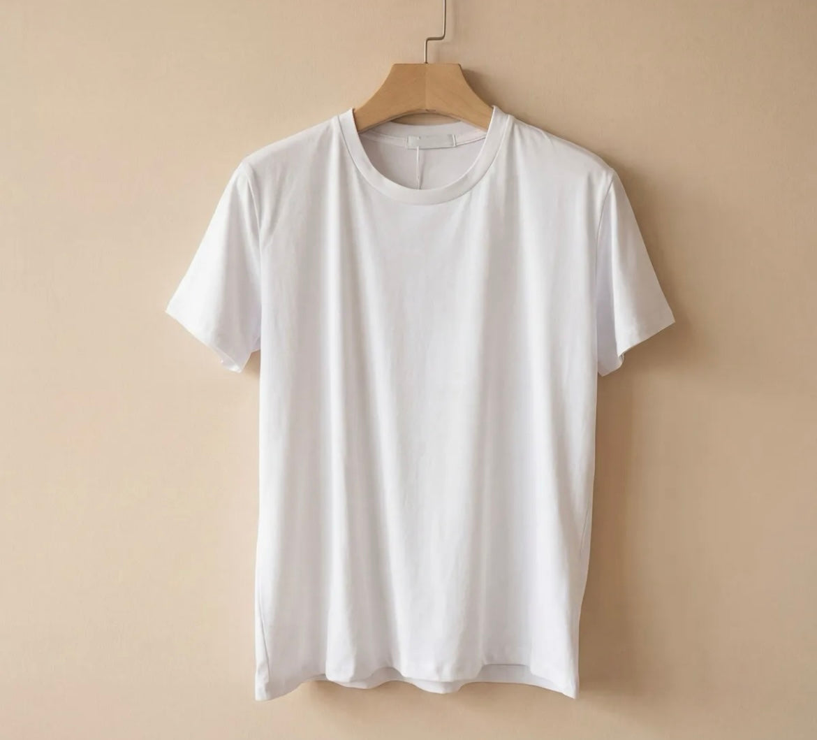 Basic Baumwoll T-Shirt – Rundhals Shirt aus 100% Baumwolle