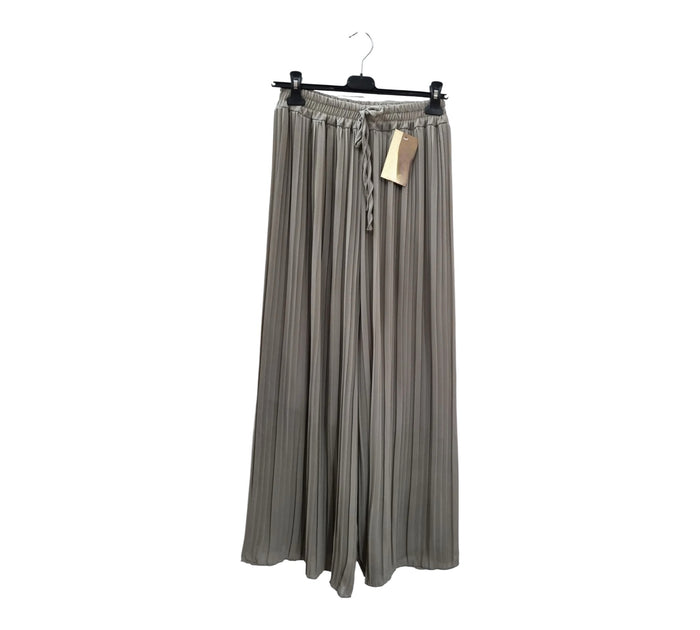 Plissee Hose mit Unterfutter | Taupe