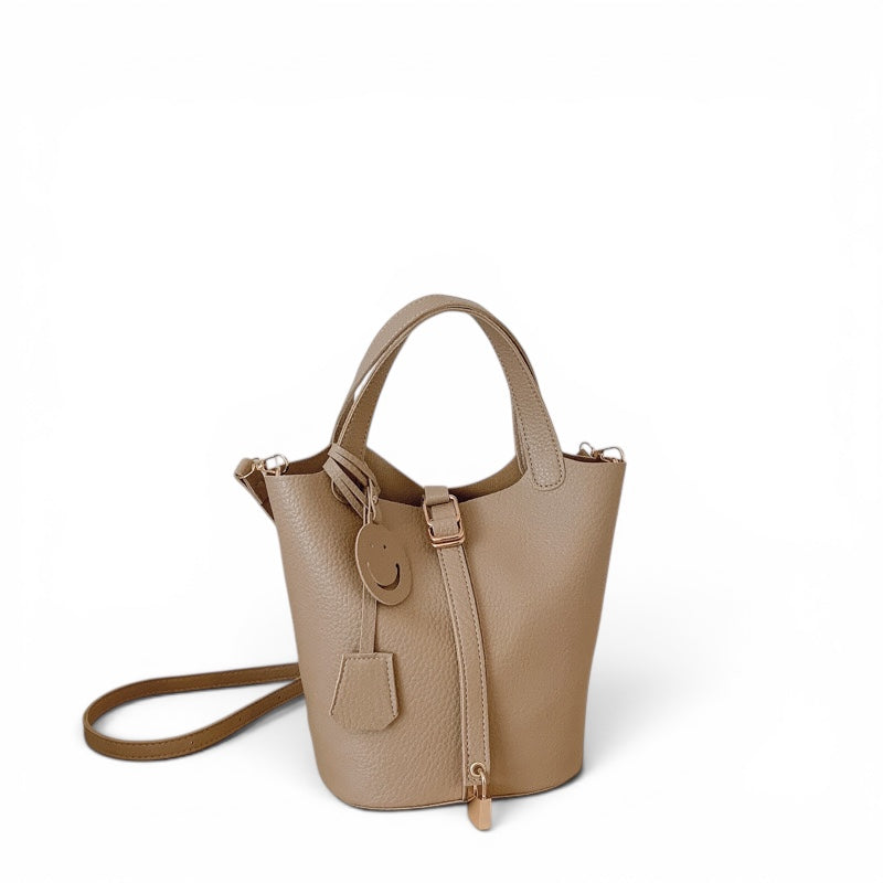 Handtasche aus PU-Leder – Kleine Umhängetasche mit Schultergurt | Beige
