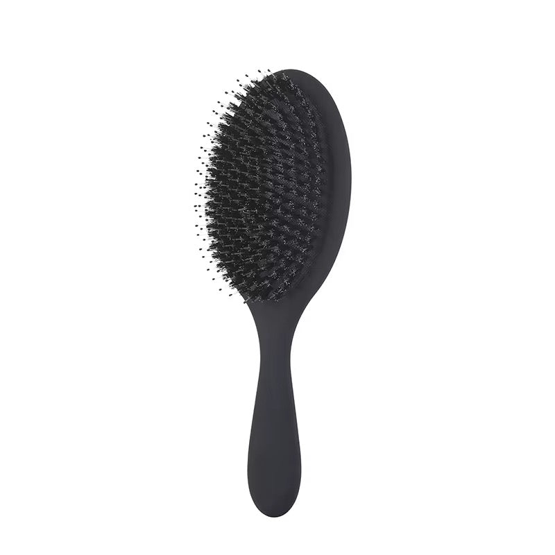 Premium Haarbürste mit Wildschweinborsten & Nylon – Entwirrbürste für glänzendes Haar | Schwarz