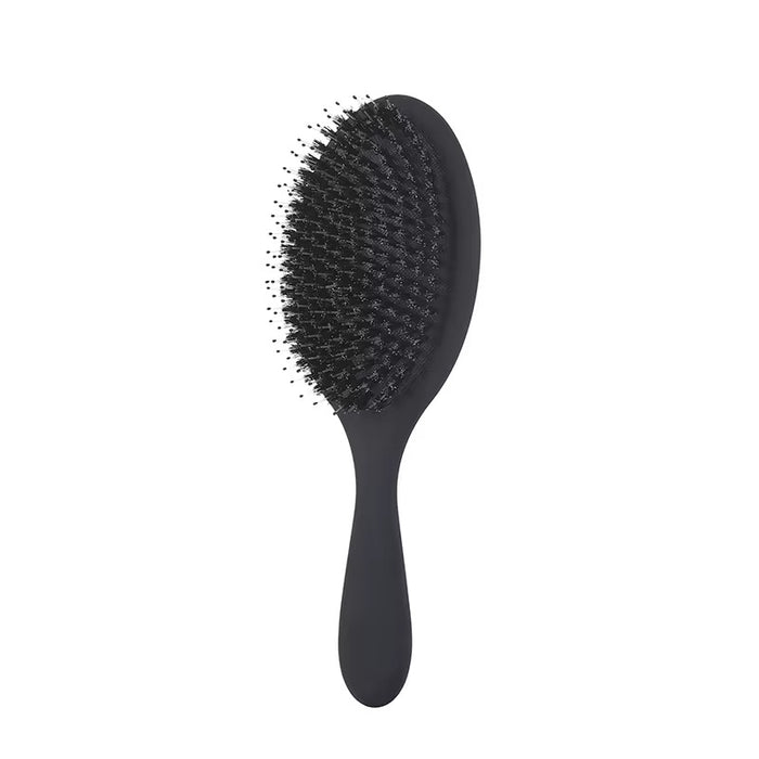 Premium Haarbürste mit Wildschweinborsten & Nylon – Entwirrbürste für glänzendes Haar | Schwarz