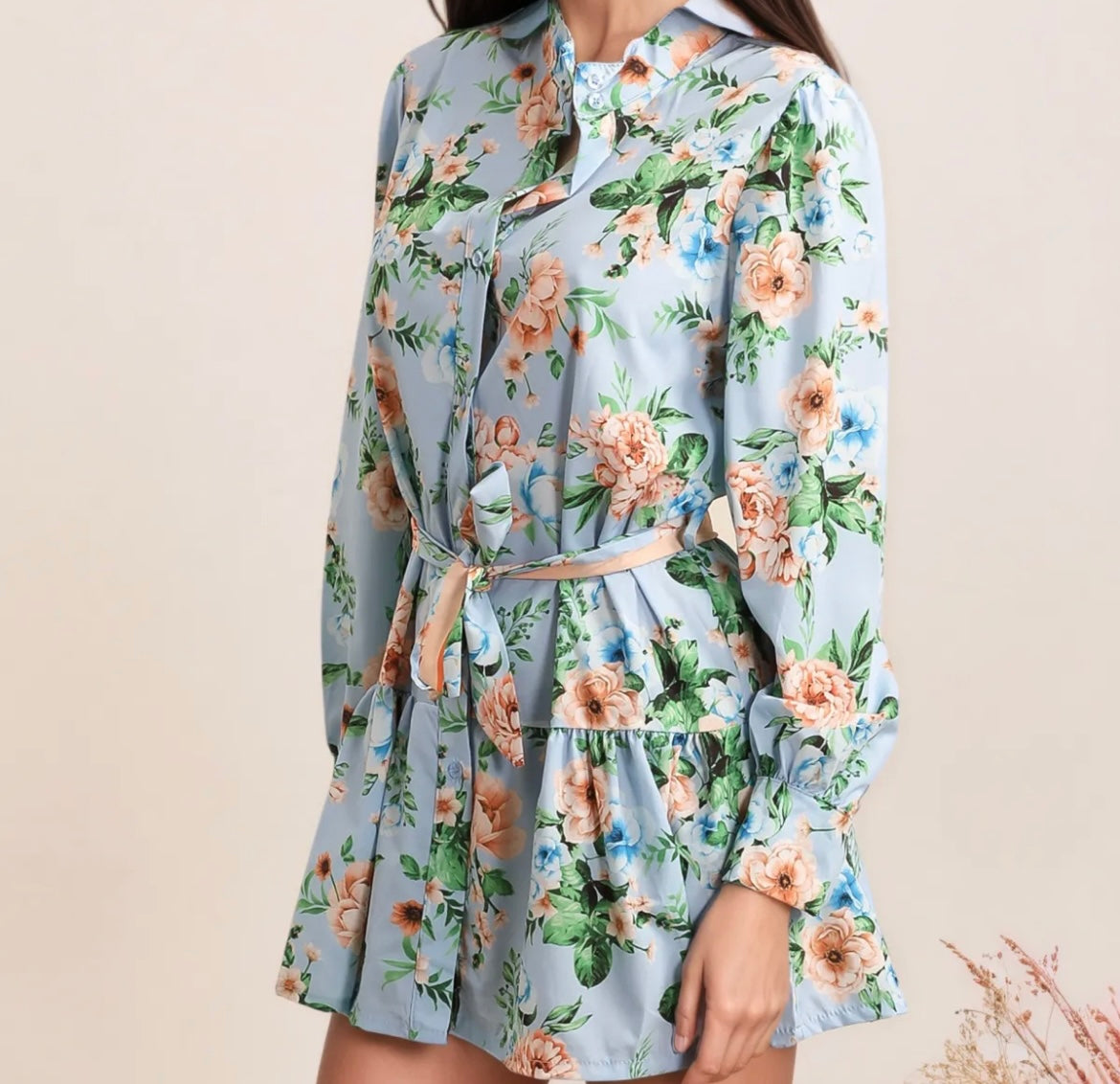 Blusenkleid mit Blumenmuster