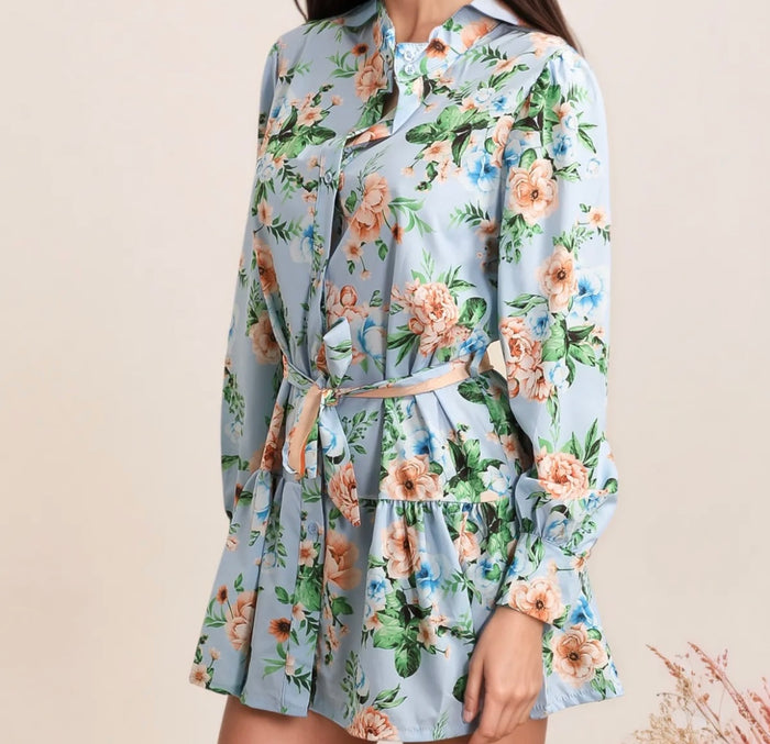 Blusenkleid mit Blumenmuster