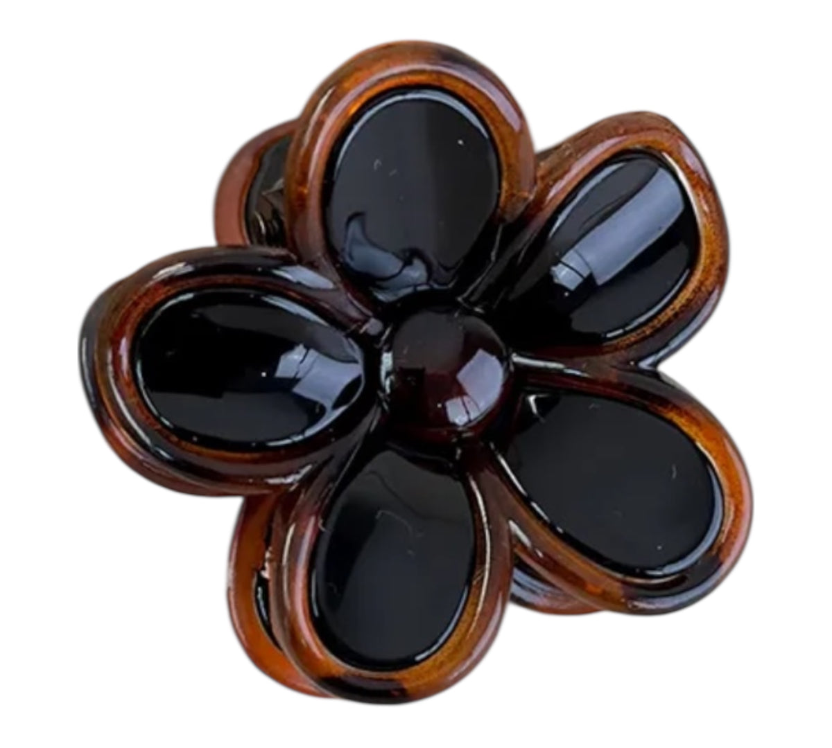 Blumen Haarclip | schwarz/ Braun