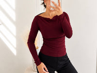 Basic Stretch Shirt – Figurbetontes Langarm Top | Verschiedene Farben