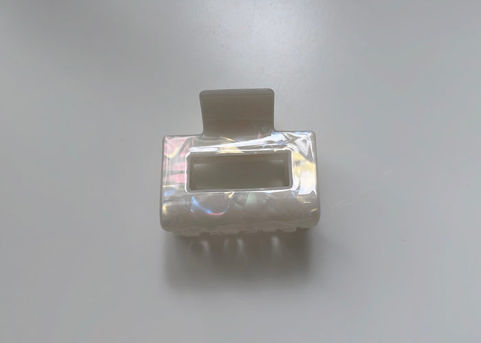 Square Haarklammer | schimmerndes Weiß