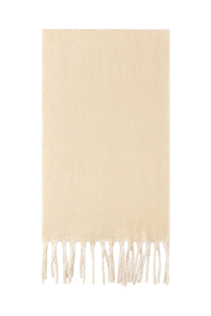 Schal mit Fransen – Creme / Beige