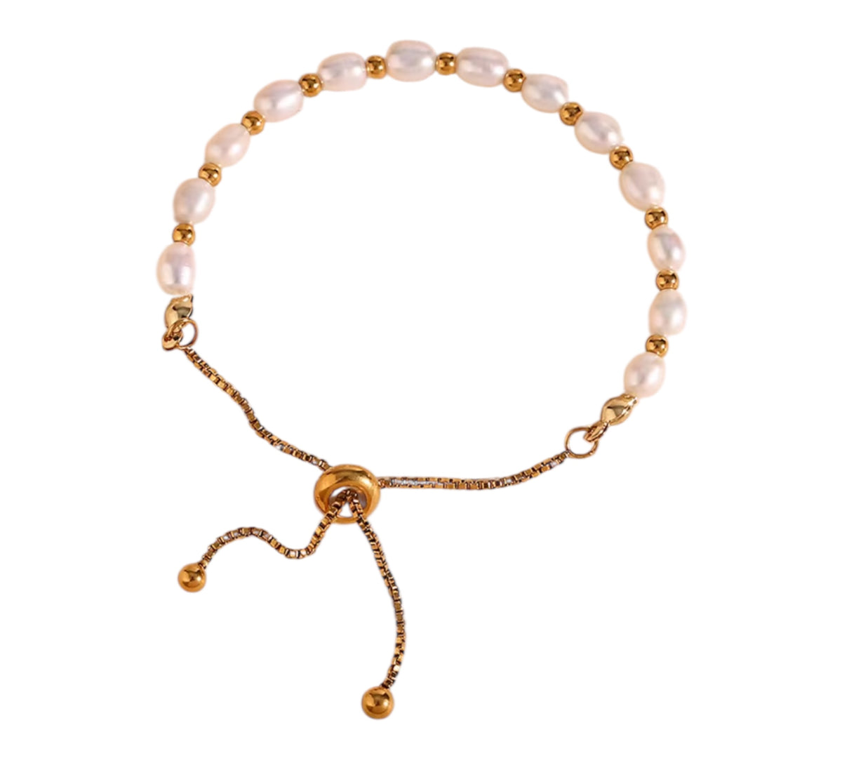 Perlenarmband| vergoldet