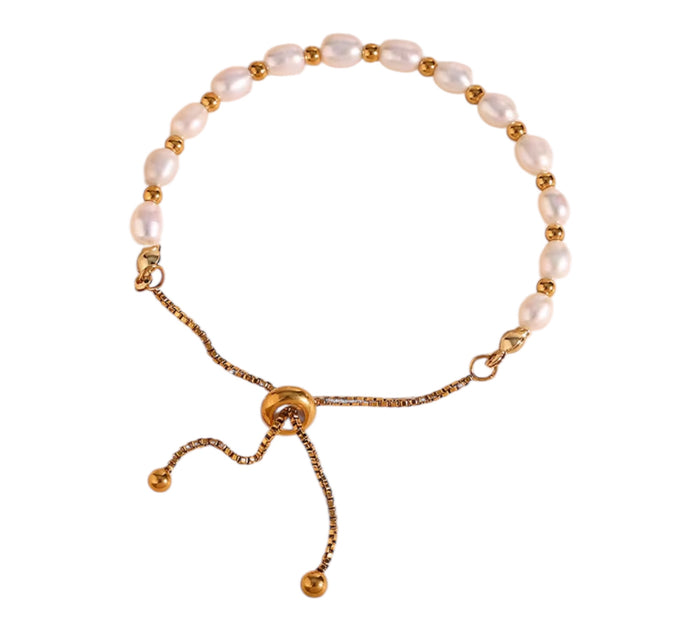 Perlenarmband| vergoldet