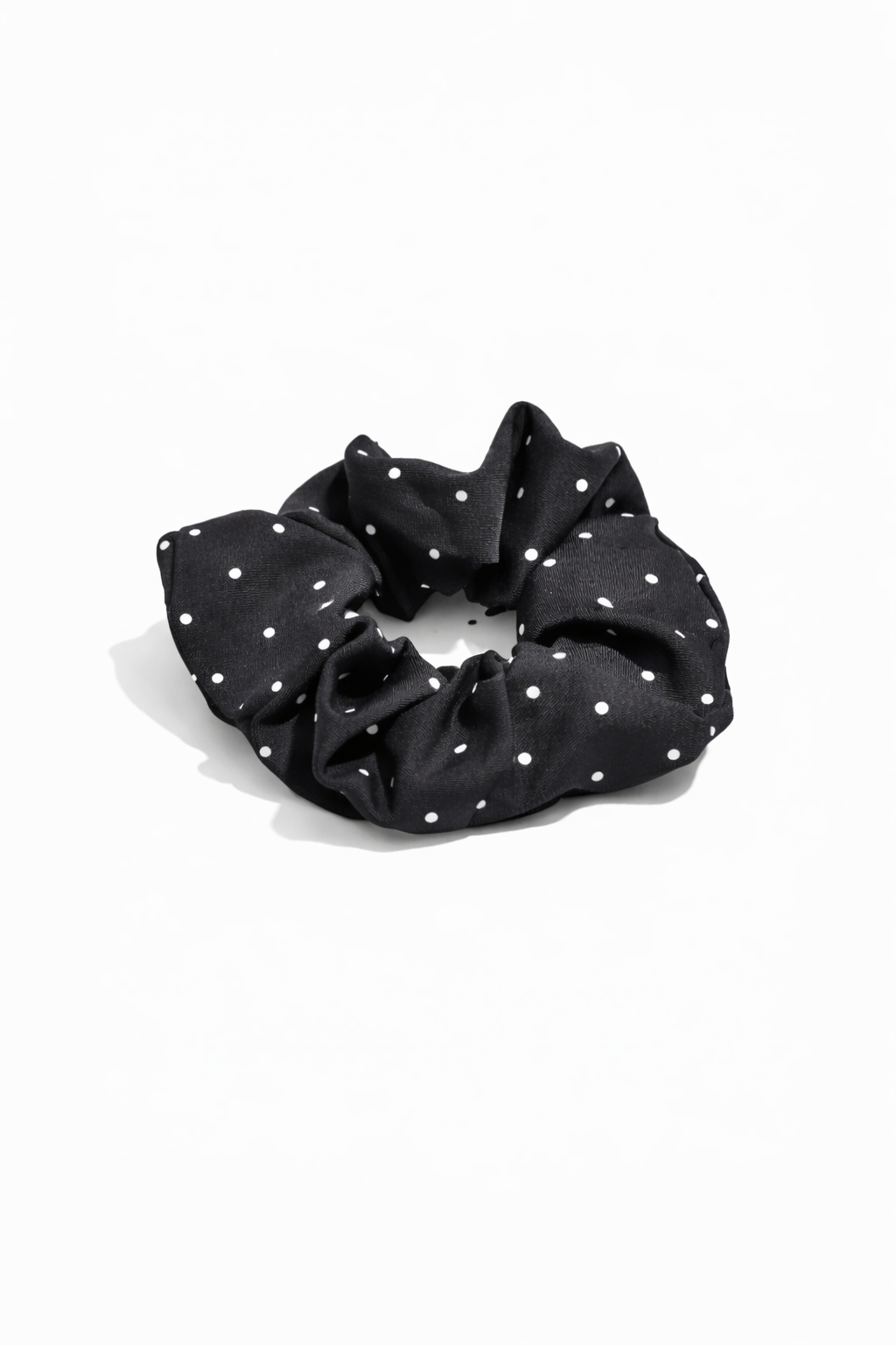 Scrunchie klein gepunktet  - Schwarz