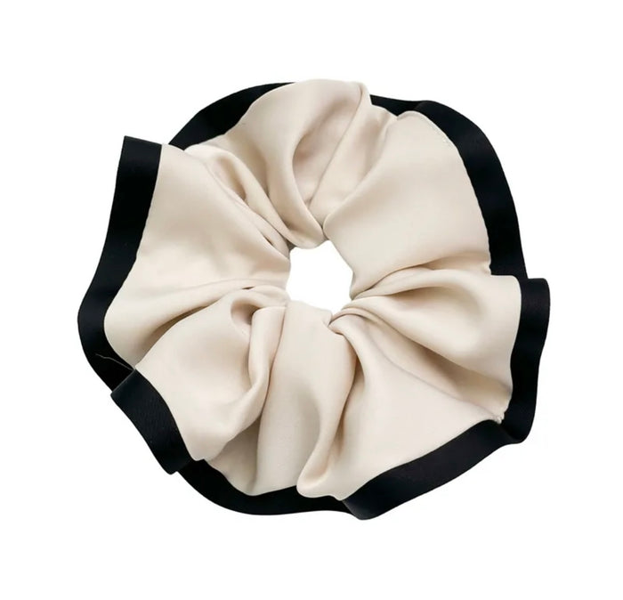 Scrunchie in weiß mit schwarzen Rand | XXL (gefüttert)