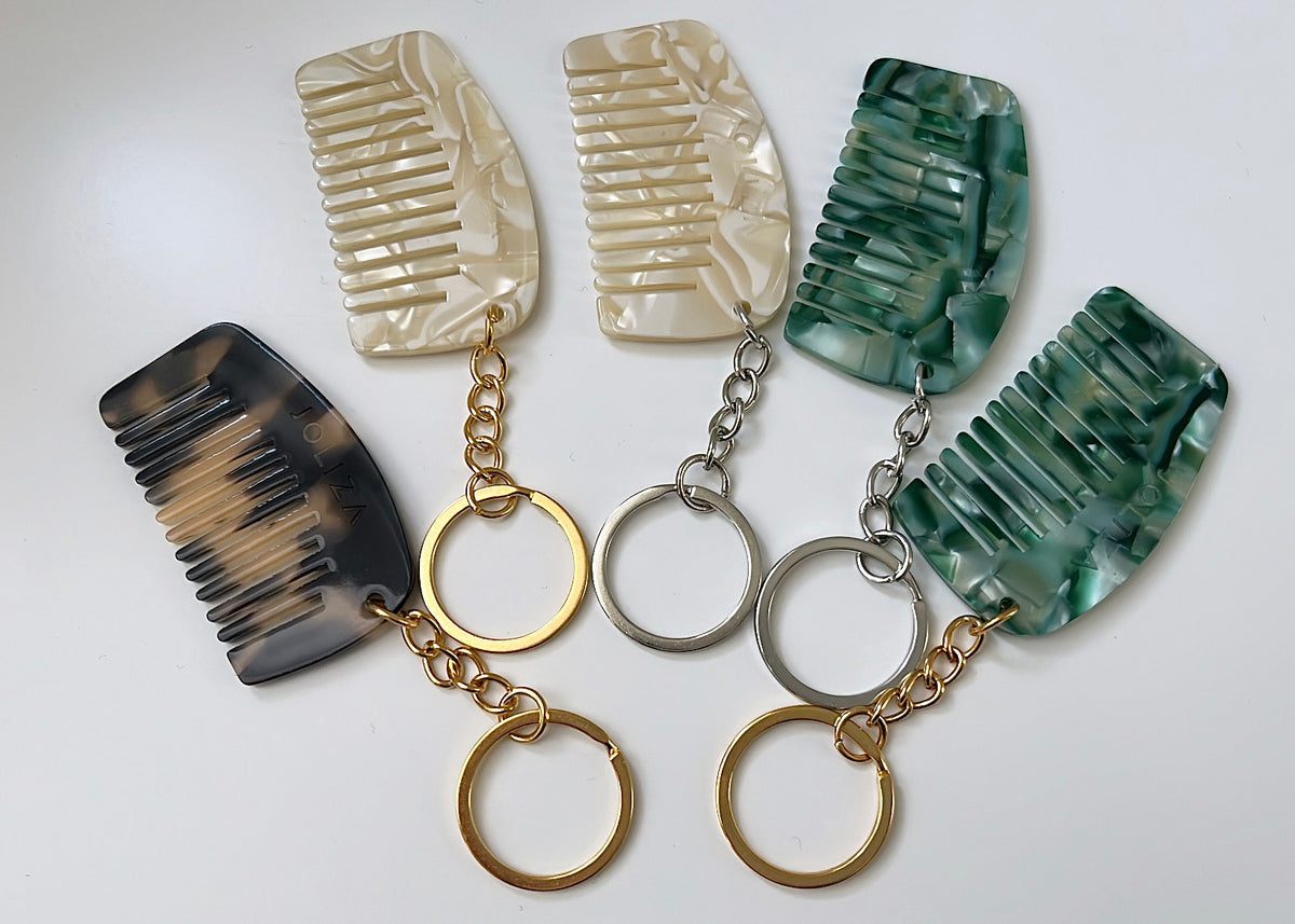 Mini Kammanhänger aus Acetat | Ivory