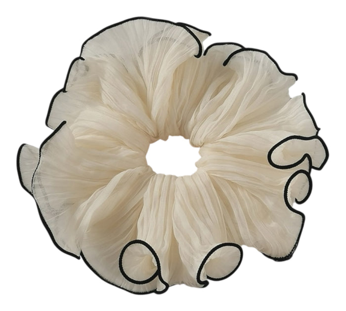 Scrunchie im Volant-Design | Weiß