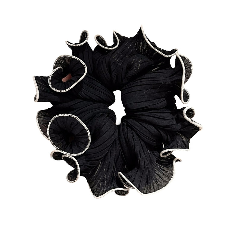 Scrunchie im Volant-Design | Schwarz