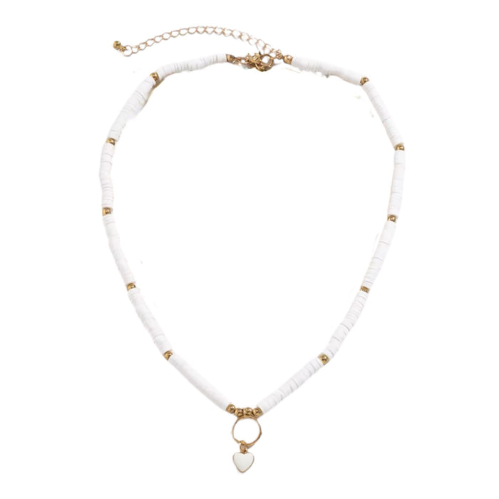 Perlenketten Set mit Coin und Herz Anhänger im Boho Stil