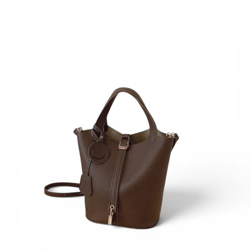 Handtasche aus PU-Leder – Kleine Umhängetasche mit Schultergurt | Braun