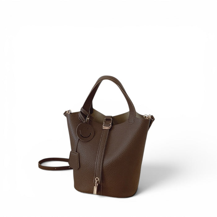 Handtasche aus PU-Leder – Kleine Umhängetasche mit Schultergurt | Braun