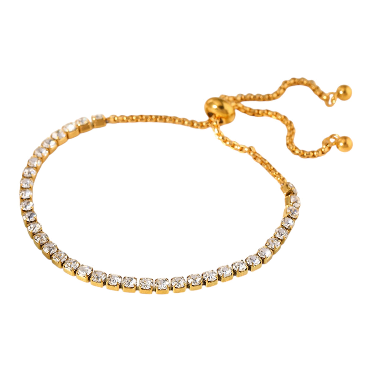 Verstellbares Tennisarmband - Zirkonia weiß