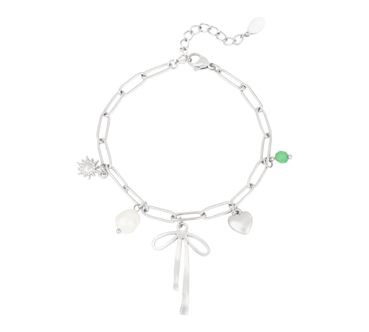 Silbernes Charm Armband mit Schleife