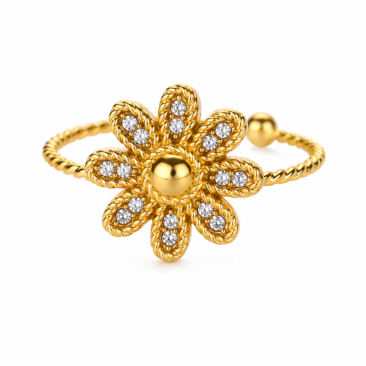Verstellbarer Ring -  „Golden Daisy“