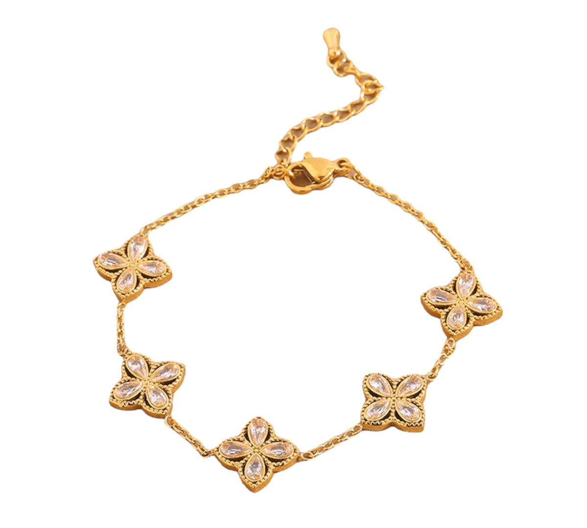 Armband | Goldene Blütenreihe