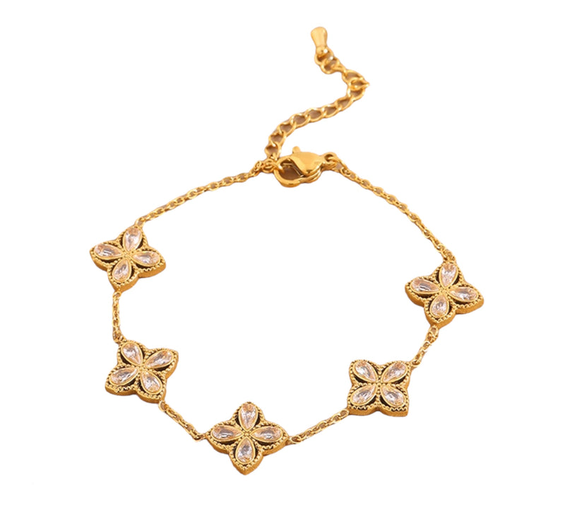 Armband | Goldene Blütenreihe