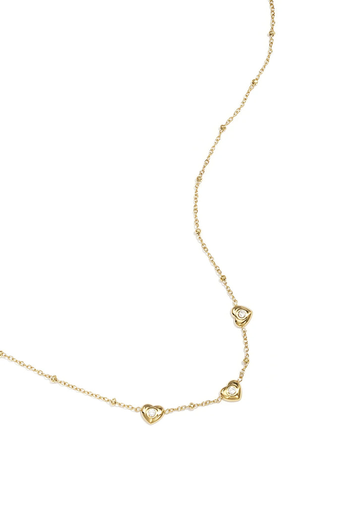 Golden Hearts Halskette – Feine Herz Halskette Gold