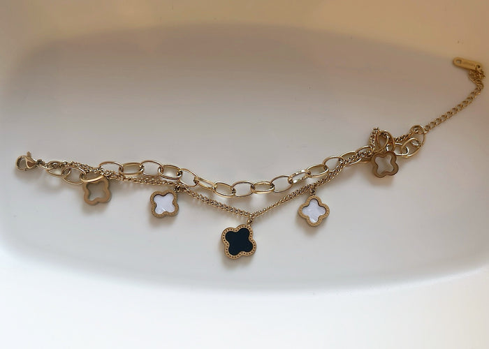 Armband „Noir“ ~ 18 Karat vergoldet