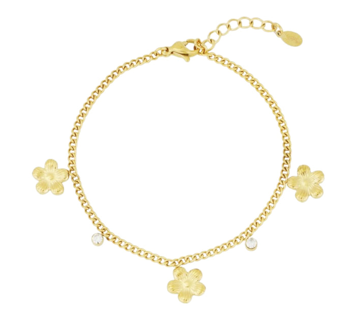 Goldenes Armband mit Blüteanhänger