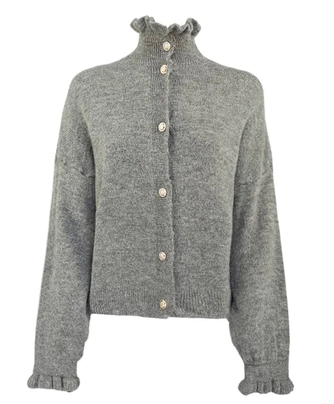 Strickjacke mit Rüschen