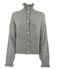 Strickjacke mit Rüschen
