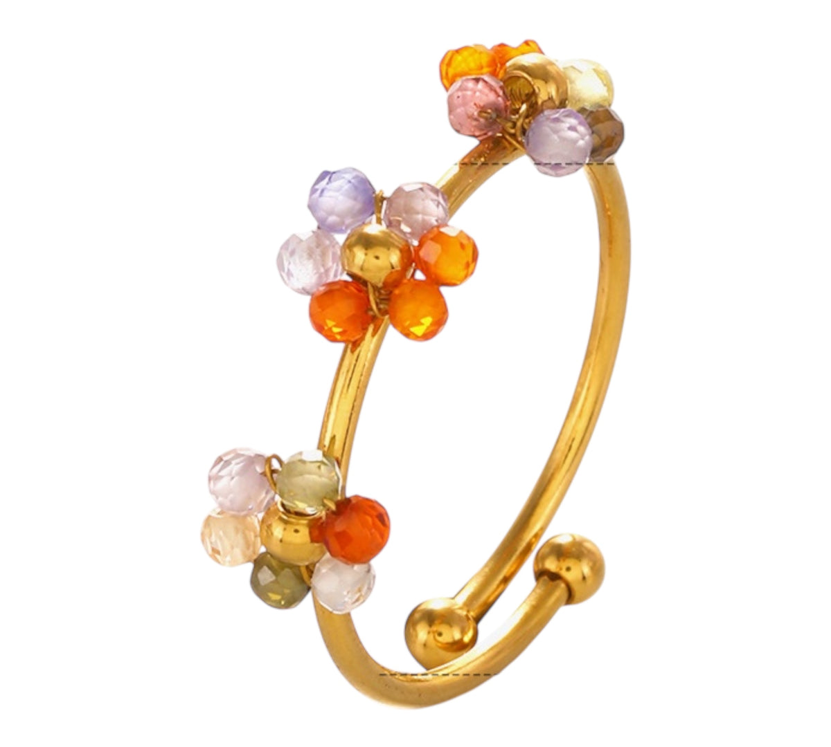 Verstellbarer Ring | Bunte Blumen
