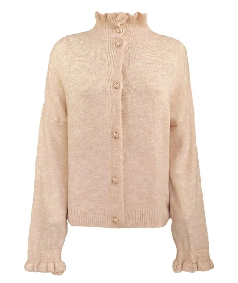 Strickjacke mit Rüschen