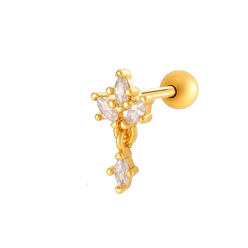 Piercing Stecker mit Anhänger – Edelstahl in Gold