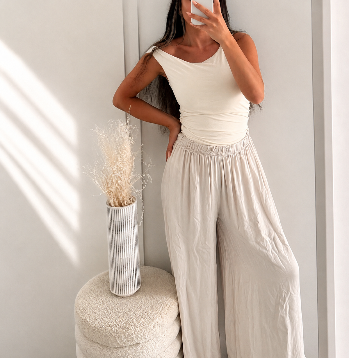 Lyocell Palazzohose | Beige