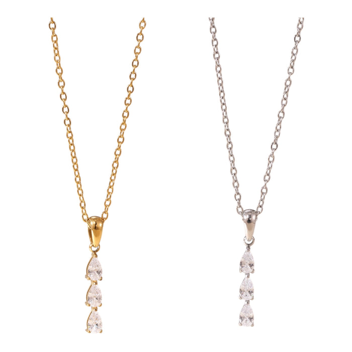 Halskette - Dreifach Tropfen | Gold