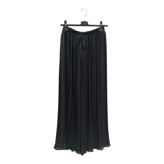 Plissee Hose mit Unterfutter | Schwarz
